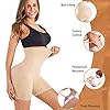 Nebility Waist Trainer for Women High Waist Tummy Control Panty Lace Butt Lifter Shapewear Slim Body Shaper Shorts (Medium, Beige)