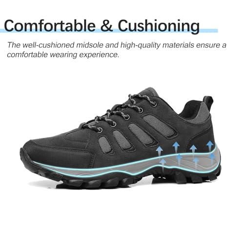 Men's Hiking Shoes Fashion Walking Sneakers Outdoor Casual Workout Footwear Non Slip Comfortable Lightweight Breathable Trekking Climbing Backpacking Trail Running2