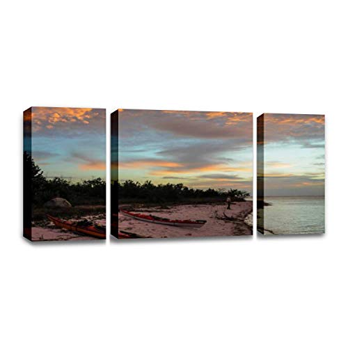 CCArtist Sunset at Mormon Key, Everglades National Park Back Country Campsite Wall Decor Print on Canvas Modern Artwork Living Room Bedroom Painting Art Wall CCArtist Sunset at Mormon Key, Everglades National Park Back Country Campsite Wall Decor Print on Canvas Modern Artwork Living Room Bedroom Painting Art Wall