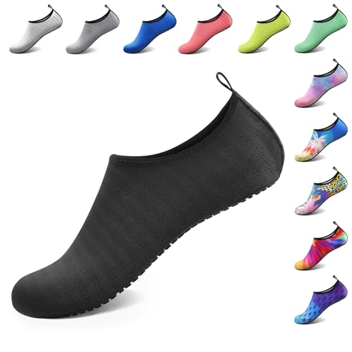 ATHMILE Water Shoes for Women Men Barefoot Quick-Dry Aqua Socks for Beach Swim Pool River Yoga Lake Surf Sport Cruise Essentials Swimming Size 8.5-9.5 Women/7.5-8.5 Men