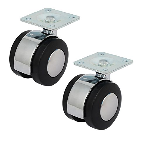 Aexit Shopping Cart Casters Metal Top Plate Rotatable Swivel Twin Caster Wheel 1.5
