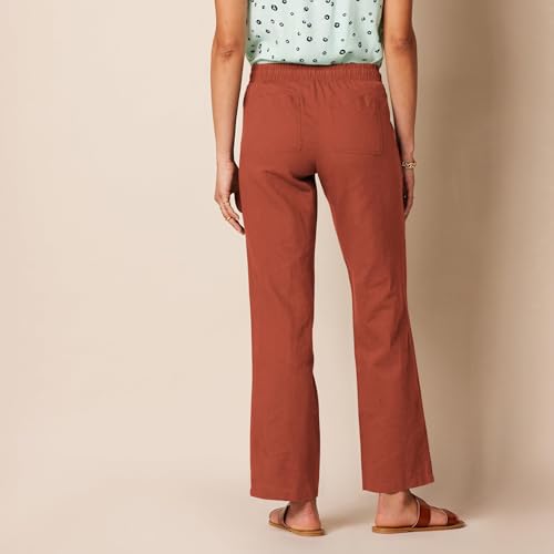 Image of Amazon Essentials Women's Linen Blend Drawstring Relaxed Fit Wide Leg Pants (Available in Plus Size)
