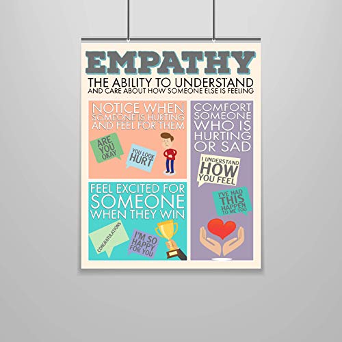 Zap Education Empathy Poster – Character Building – 16 x 20 – Growth Mindset – Social Emotional – Moral Intelligence – Classroom Decor – School Counselor – Educator – Administrator – Virtues – Values