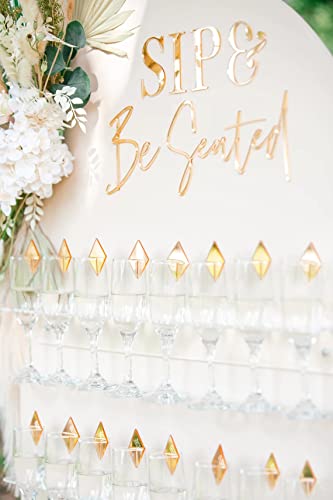 30pcs of Blank Mirror Acrylic Disc Drink Tag ,DIY Mirrored Place Card Wine Glasses Name Birthday Baby Wedding Engagement (Diamond)