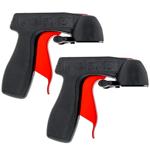 Instant Aerosol Trigger Handle (Pack of 2), Instantly Converts Spray Cans into Spray Guns - Full Hand Grip, Reusable, Easy to Clip-On & Off - Universal Fit, Use on Spray Paint, Adhesives, Lubricants