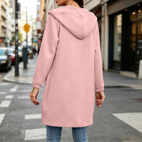 Zip Up Long Hoodies for Women Longsleeve Oversized Hoodie Fleece Jacket - image 3