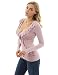 PattyBoutik Women’s Ruffle V Neck Faux Wrap Knit Sweater (Light Pink M)