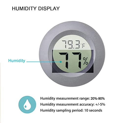 Veanic 8541833449 4-Pack Mini Hygrometer Thermometer Fahrenheit Or Celsius Meter Digital Lcd Monitor Indoor Room Round Humidity Temperature Gauge For Humidors Home Humidifiers Car Greenhouse Babyroom thumb #3