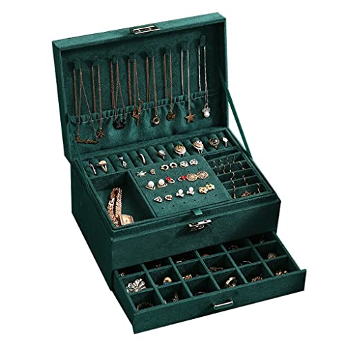 Boîtes à bijoux en velours voyageuses écrin 3 couches pour colliers - 2
