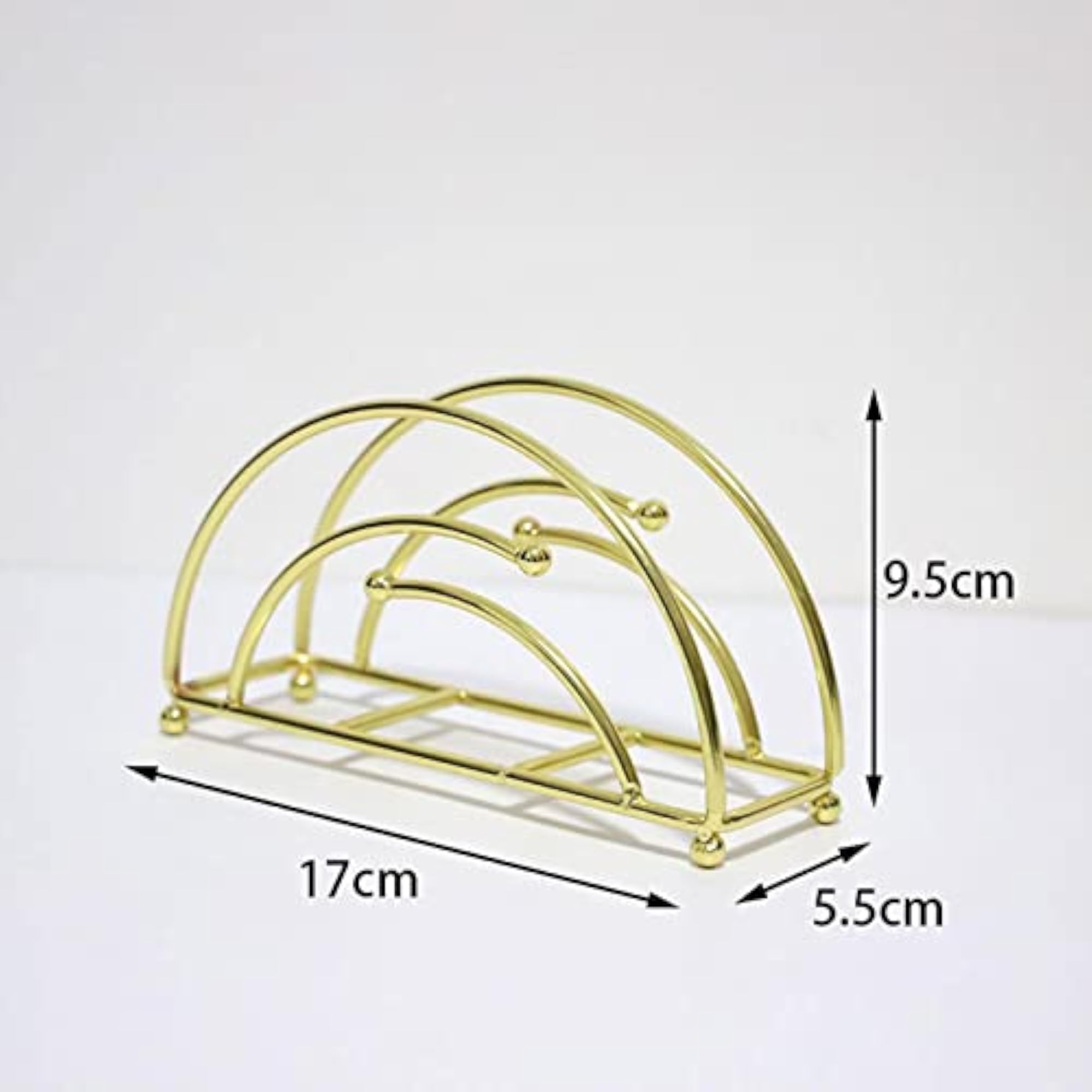 3x Metal Tabletop Napkin Holder Stand, Golden