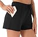Persit Sporthose Damen Kurz, Sport-Shorts Laufshorts Kurze Laufhose Sommer Jogginghose Schwarz - M