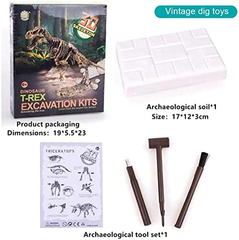 ALLCELE Dinosaur Fossil Archaeological Excavation Toyslearning toys for kidsBest gift for boys& girls (Tyrannosaurus)