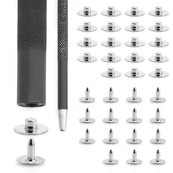 CRAFTMEMORE 3/8 Inch Jean Rivet Setter, Hole Punch Cutter & 20 Nipple Jean Rivets