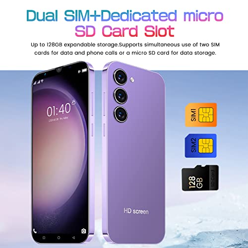 Cheap Mobile Phones, 5.0 Inch, Android 9.0, Dual SIM Dual Camera, Quad Core, 16GB ROM【Expandable up to 128GB】, Support WiFi/Bluetooth/FM, Face Unlocked Phones (Black)