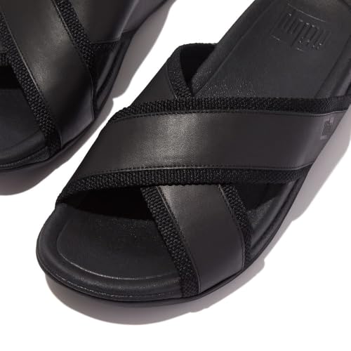 FitFlop Men's Surfer Webbing/Leather Cross Slides3