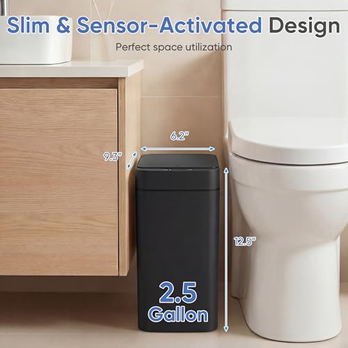 Latas de basura automáticas con sensor 2.5 gal 2 pzas miniatura 3