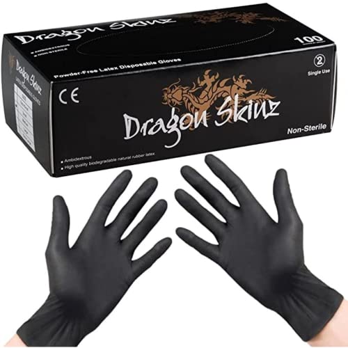 Le Pro du Médical - 100 Gants Jetables Latex Noir Dragon Skinz (XL)