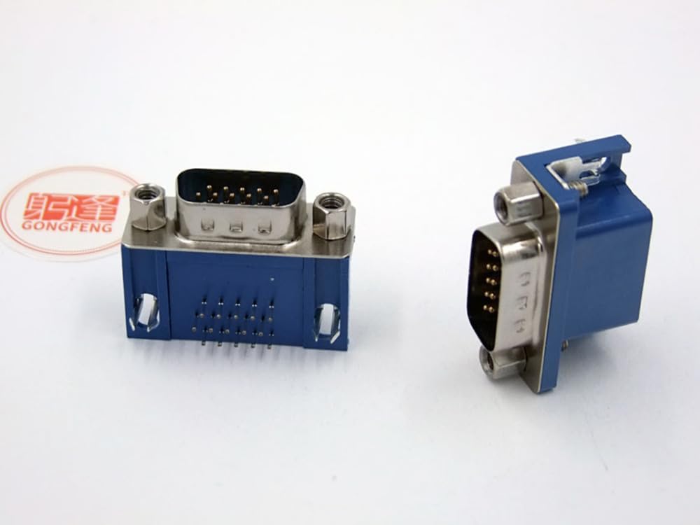 Wiring Connecting Terminals - 100pcs Blue VGA 3.08mm DB15 Interface HDR15 DR15 Male Connector Socket Three Row Special to Russia - (Color: Black)