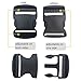 EesTeck 6 Set 2 Inch Flat Dual Adjustable Plastic Quick Side Release Plastic Buckles and Tri-glide Slides for Luggage Straps Pet Collar Backpack Repairing (Black, Fit For 2”/50mm Webbing Straps)
