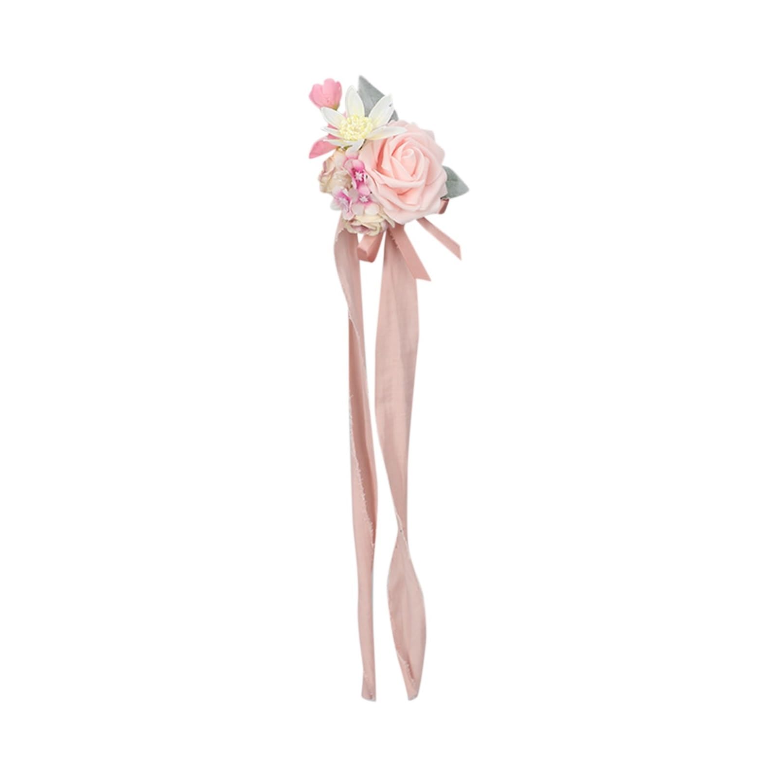 TXLEAPEY Wrist Corsage Bracelet, Corsage And Corsages Prom Rose Corsage Wristband For Wedding Anniversary Prom Party artificial flowers(D)