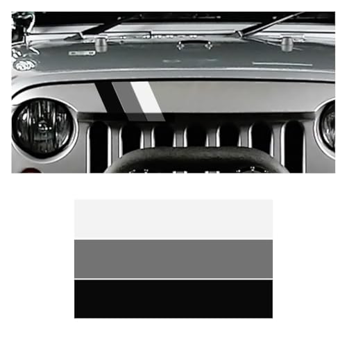 Image of 10 Inch Classic Retro Style Tri-Color Stripe Sticker Decal, Car Exterior or Interior Accessories for Toyota Tacoma 4Runner Tundra, Decoration Grille Fender Hood Side Skirt Bumper Dashboard (Black)