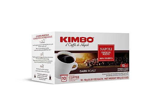 Kimbo Napoli K-Cups for Keurig Brewers, Dark Roast, Made in Italy, 10 Ct
