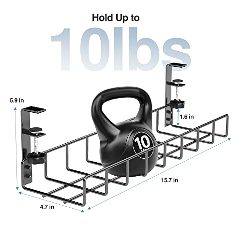 Under Desk Cable Management Tray 1 Pack, Xpatee Upgraded Wire Management No Drill, Cable Tray With Clamp For Desk Wire Management, Computer Cable Rack For Office, Home - No Damage To Desk #TOP4