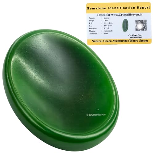 Image of Dark Green Aventurine Crystal Thumb Worry Pebbles Stones For Anxiety