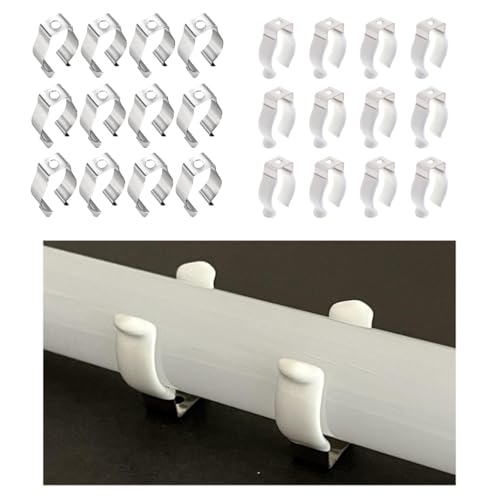 Image of 12Pcs T8 Clips Holder Bracket Pipe Clamps Prevent Sagging for LED Light Tube Steel-Home & Garden - Lamps, Lighting & Ceiling Fans - Lighting Parts & Accessories