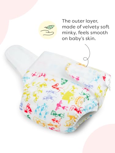 Image of SuperBottoms New Born UNO Cloth Diaper Combo Pack - Includes 1 UNO Diaper, 1 DryFeel Magic Pad & 1 Universal Booster Pad - Reusable, Washable, Organic & Rash-Free - For Babies - 0-3M - Eco-Friendly