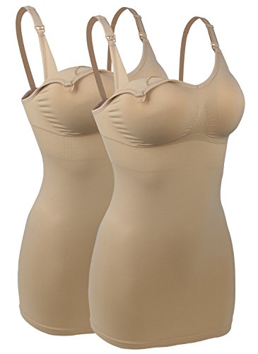 iloveSIA 2pack Seamless Nursing Cami Tank Top with Build-in Bra Bralette