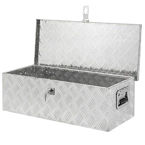 Parts-Diyer 30-inches Truck Trailer Tool Box Aluminum Storage Boxes ATV Pickup Truck Bed Toolbox Organizer Lockable with Keys