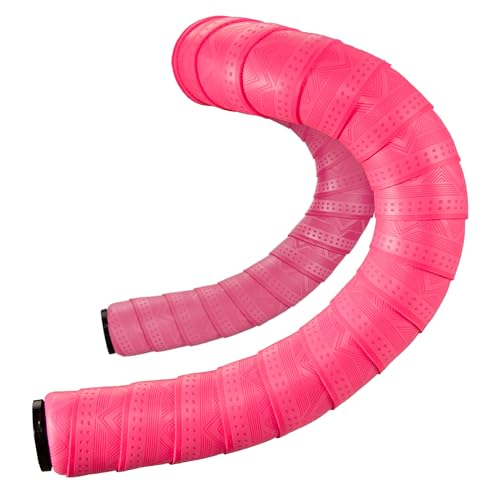 SKYPICK(スカイピック) ロード用 バーテープ PU+EVA製 サイクリング ハンドルバーテープ クッション 滑り止め エンドキャップ付き ピンク