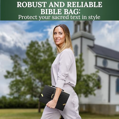 DEHITE Estojo com Capa de Bíblia para Mulheres – Bolsa para Transporte de Bíblias Tamanho Grande – |