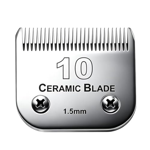 #10 Blade Dog Grooming Replacement Blade Compatible with Andis Clippers Carbon Infused Steel Detachable Ceramic Sharp Edge Also Compatible with Wahl/Oster Dog Clippers