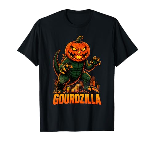 Gourdzilla Halloween Niños Calabaza Jack O Lantern Kaiju Camiseta