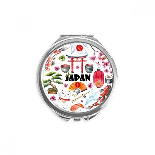 Miroir de poche style japonais pour retouches maquillage en voyage