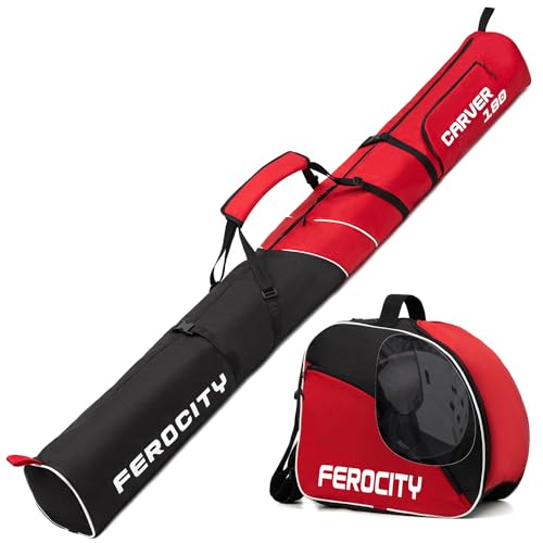 Set Borsa Sci e Scarponi 180 cm Rosso Nero [053]