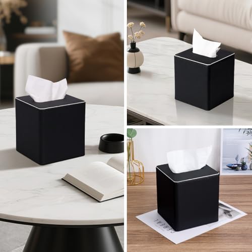 Housse de boîte à mouchoirs en cuir moderne porte-mouchoirs cube maison - 6