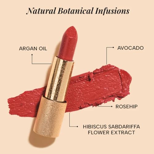 Image of RAS Luxury Oils Lumiere Satin Matte Lipstick | 8-Hr long stay Creamy Matte, Non-Drying, Lightweight & Pigmented | Natural infusion of Argan & Avocado | Vegan, Cruelty-Free
