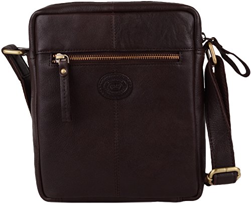 Sac à main en cuir souple homme femme marron foncé grand format taille unique urbain