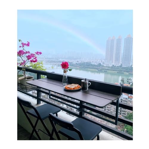 Mesa plegable ajustable para balcón ideal para desayunar al aire libre en patios 2