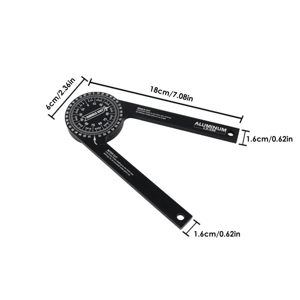 Produktbild von CENPEK Gehrungssägen-Winkelmesser 18,5 Cm – Aluminium, Lasergravierte Skala, 360° Drehbar – Für Holz & Metall
