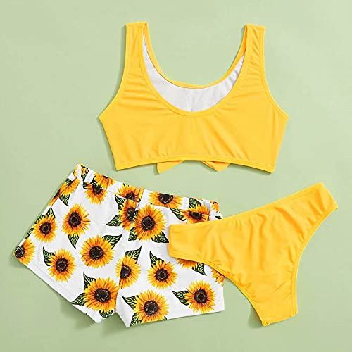 Generic Cute Baby Girls 2Pcs Bikini Bathing Swimsuit Top+Floral Bottom Summer Girls Swimsuit Bikini Set Independence Day Gift4