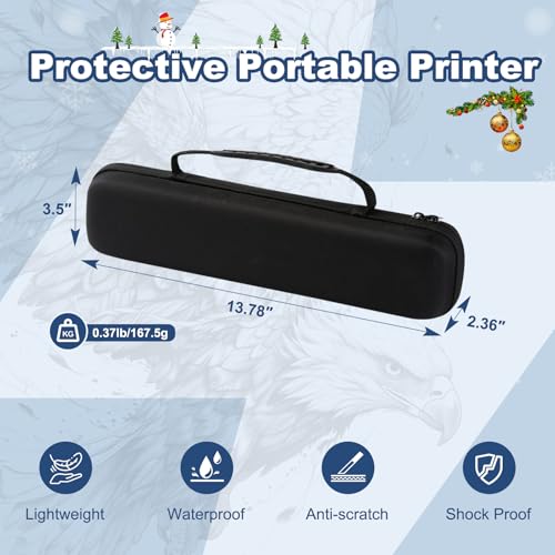 Image of Tattoo Case, Compatible with Phomemo TP88 /M08F /TP81 /TP83 A4 Portable Printer&Tattoo Machines, for Travel Printer Storage Papers & USB Cable, Shockproof (Case Only), Black