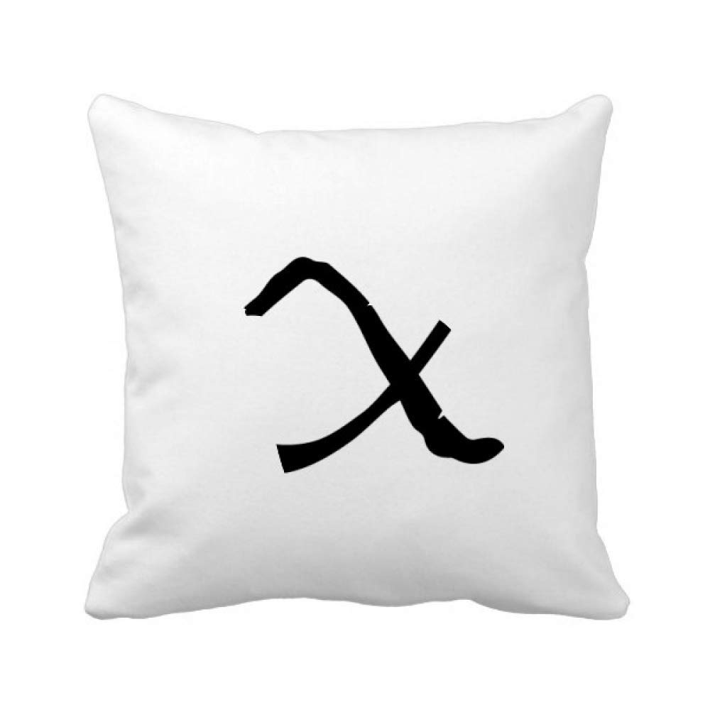 Housse de coussin alphabet grec et silhouette ananas noir taie carrée salon