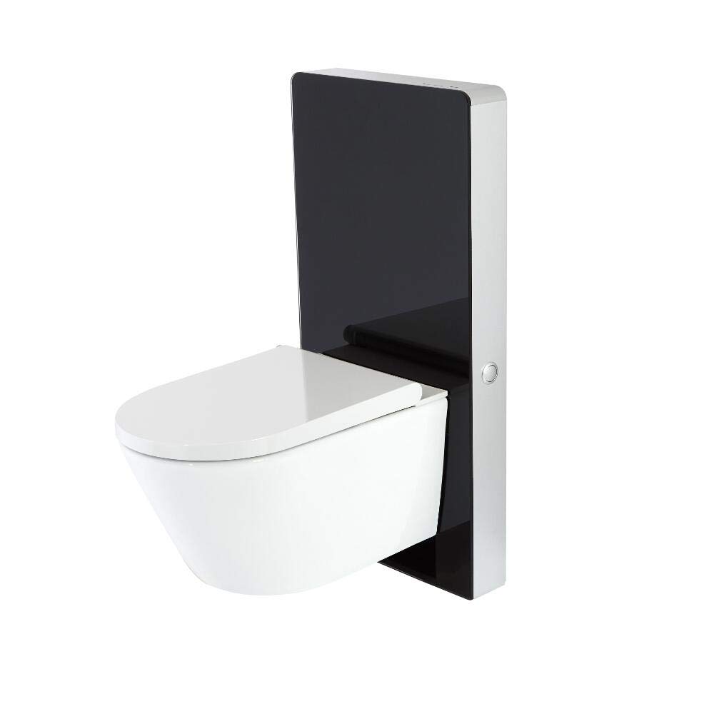 Milano Black Arca 483Mm Bathroom Toilet Wc Unit Wall Hung Japanese Bidet Pan And Seat