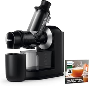 Philips Hr1889/70 Estrattore di Succo Viva Collection Nero Con Lock Cromato, Apertura d'Inserimento Xl da 70 Mm, Design Compatto, Tecnologia Gentle Squeezing