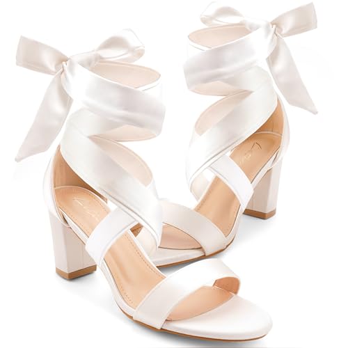 Leticia Strappy Heels for Women Chunky Heel Sexy Open Toe Lace Up Block Heels Comfortable High Heeled Sandals for Women Dressy Summer3