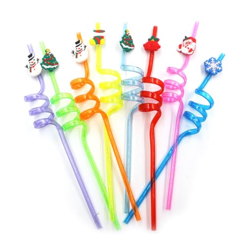 NUOBESTY 10 pitillos desechables con diseño espiral para fiesta miniatura 6